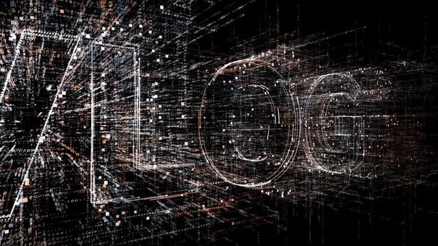 4k vlog animated word tag cloud;video blog;text design animation.The Matrix style binary computer code shaped text design animation;changing from zero to one digits;abstract future tech background.