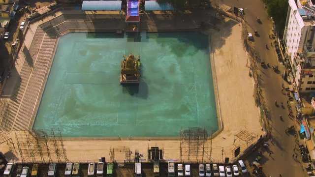 Tirupati in south India Tamil Nadu holy places, 4k aerial drone skyline footage