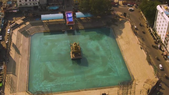 Tirupati in south India Tamil Nadu holy places, 4k aerial drone skyline footage