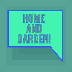 Conceptual hand writing showing Home And Garden. Business photo text Gardening and house activities hobbies agriculture Blank Deformed Color Round Shape with Small Circles