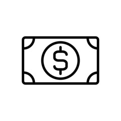 Black line icon for wealth money