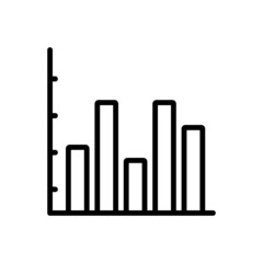 Black line icon for bar chart