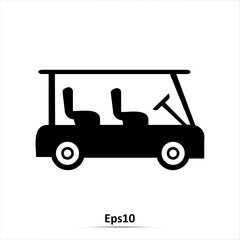 Golf cart vehicle icon. Vector Illustration