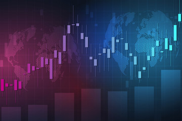 Business candle stick graph chart of stock market investment trading, Bullish point, Bearish point for business and financial concepts, reports and investment. Vector illustration
