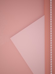 Geometric rectangular background, decorated with pearls. Color concept 2019. 3D illustration