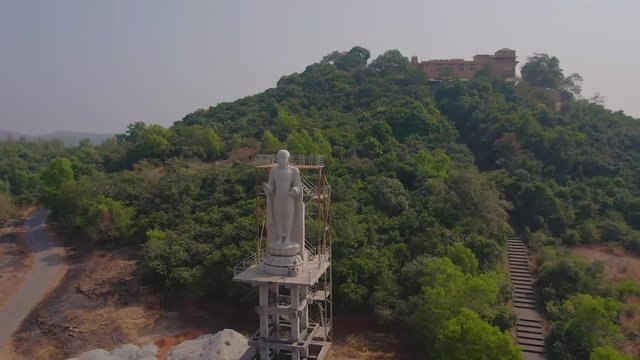 Pajaka kshetra pilgrimage place near Udupi, India, 4k aerial