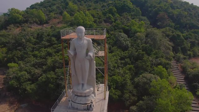 Pajaka kshetra pilgrimage place near Udupi, India, 4k aerial