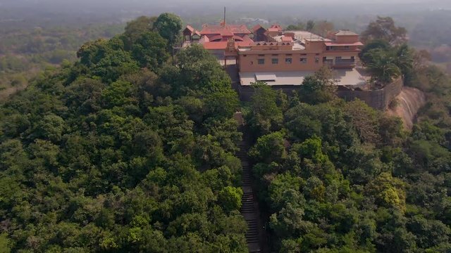 Pajaka kshetra pilgrimage place near Udupi, India, 4k aerial