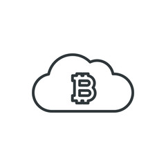 bitcoin cloud vector icon