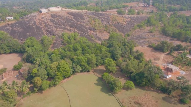 Pajaka kshetra pilgrimage place near Udupi, India, 4k aerial
