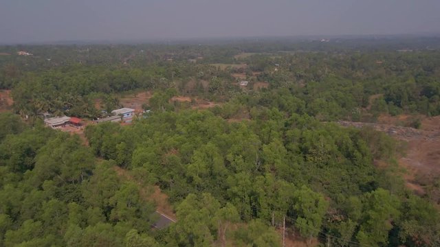 Pajaka kshetra pilgrimage place near Udupi, India, 4k aerial