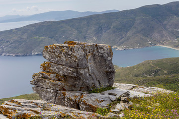 Fragment of the Castle of Faneromeni on Andros (Greece, Cyclades)