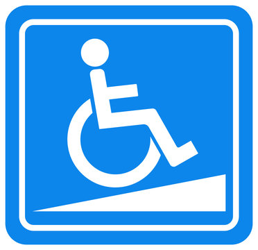 Ramp For The Disabled Symbol Sign, Vector Illustration, Isolate On White Background Label. EPS10