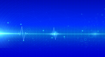 Abstract vector science concept polygonal geometric blue sky background design .