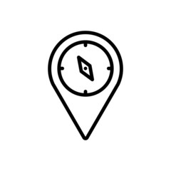 Black line icon for geographical location internet