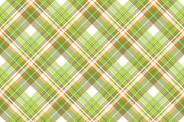 Green plaid fabric texture seamless pattern