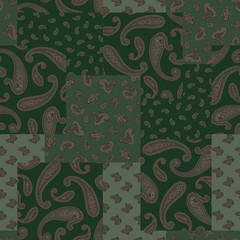 Paisley design patchwork pattern material
