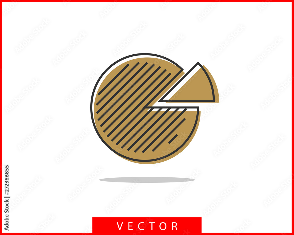 Poster pie chart icon. circle diagram vector. charts graphs logo template.