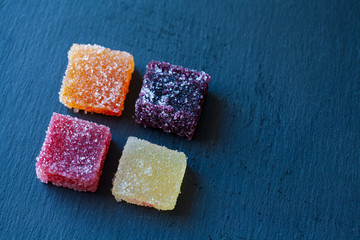 Fruit Jellies on a slate tray
