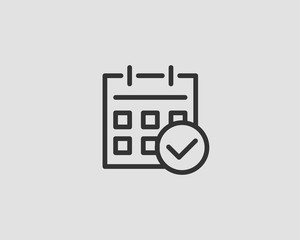 Calendar icon vector flat line design