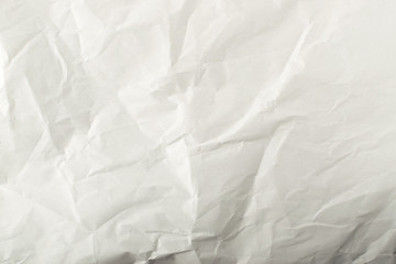 Sheet of White Thin Crumpled Craft Paper Background