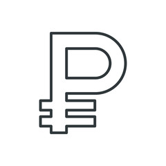 Fototapeta premium ruble vector icon