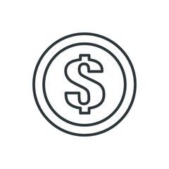 dollar coin vector icon