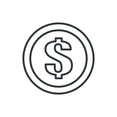 dollar coin vector icon
