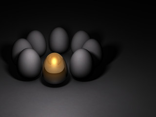 将来有望な金の玉子を表すアブストラクト