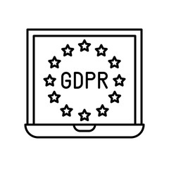 GDPR General Data Protection Regulation icon, line style