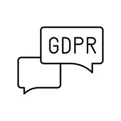 GDPR General Data Protection Regulation icon, line style