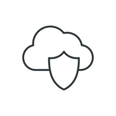 cloud shield vector icon