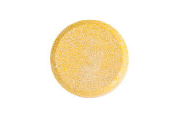 Yellow tablet isolated