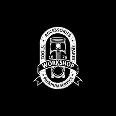 vintage garage badges labels, emblems and logo