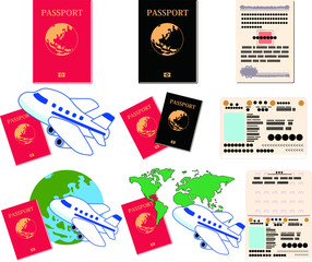 Illustration of a passport set