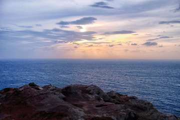 Beautiful view of sea from mountain