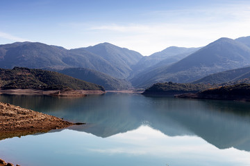 Obraz premium lake Ladonas in the mountains (Peloponnese, Ahaia, Greece)
