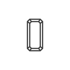 Precious stone line icon. Brilliant, gem linear style sign for mobile concept and web design. Gemstone outline vector icon. Symbol, logo illustration. Vector graphics