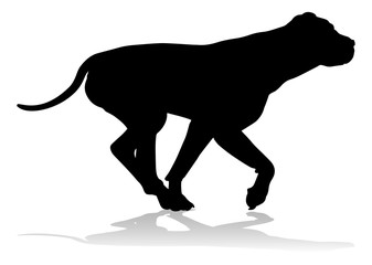 A detailed animal silhouette of a pet dog