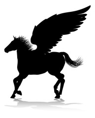 A Pegasus silhouette mythological winged horse graphic
