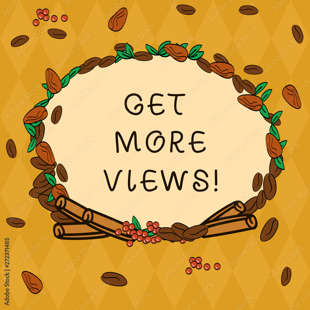 Aufkleber handwriting text get more views. concept meaning obtain additional followers and likes on your socia