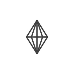 Precious stone, gem line icon. Gemstone linear style sign for mobile concept and web design. Diamond, brilliant outline vector icon. Jewel symbol, logo illustration. Vector graphics