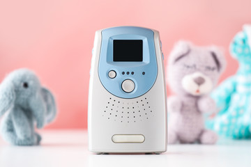 Modern baby monitor on table