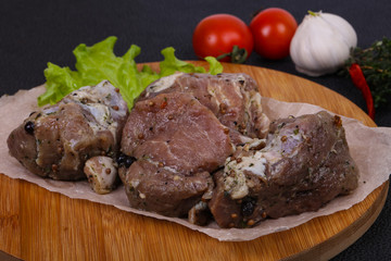 Marinated pork meat ready for coocking