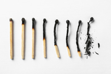 Different matches on white background