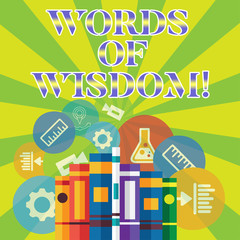 Handwriting text writing Words Of Wisdom. Concept meaning Expert advices orientation from somebody with knowledge