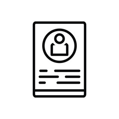 Black line icon for profile delineation