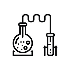 Black line icon for science forensis