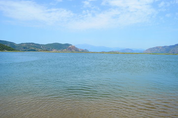 turtle island and green Dalyan river in Turkey