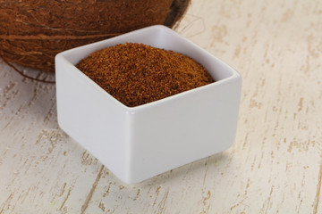 Coconut brown sugar in the bowl